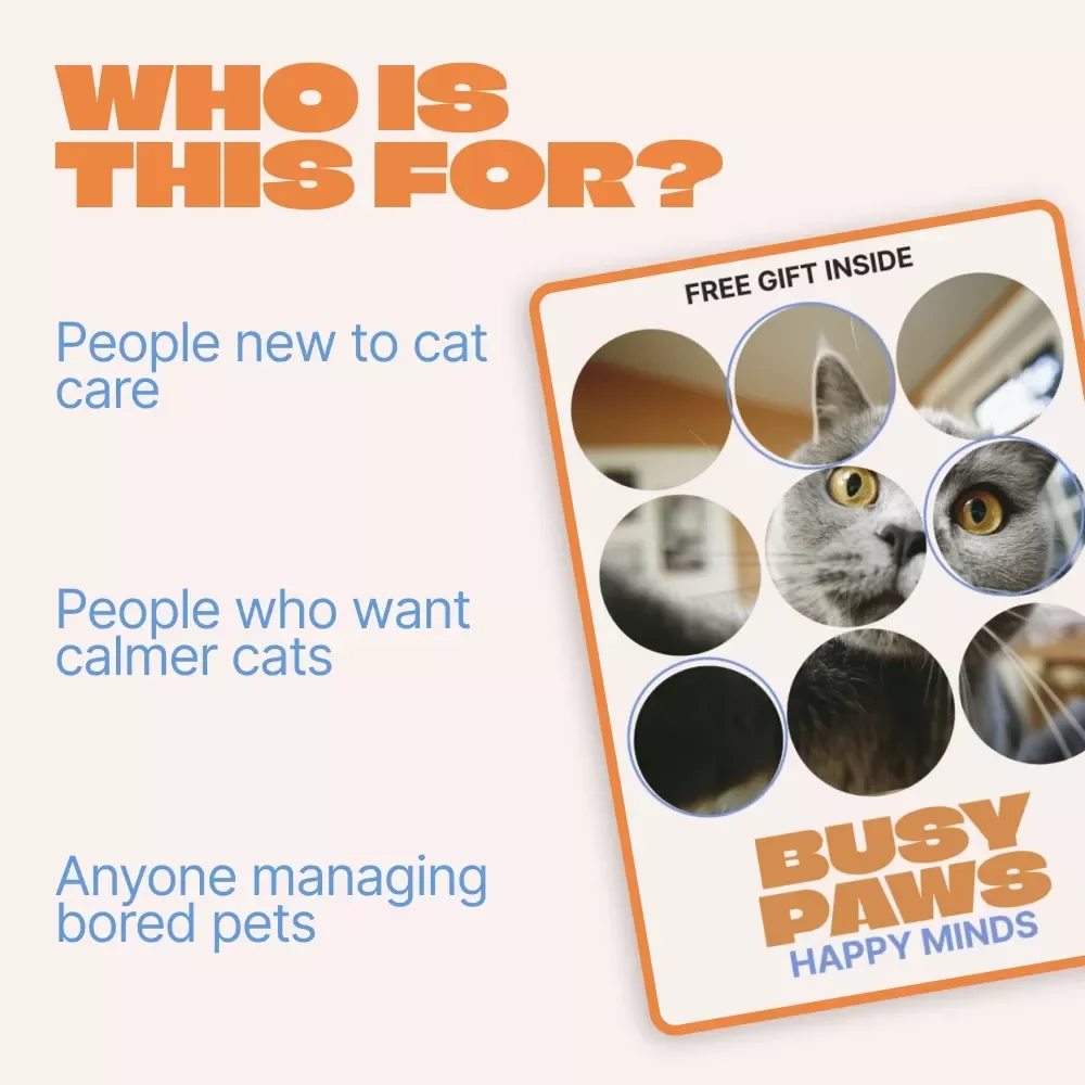 Busy Paws, Happy Minds – A Practical eBook Guide to Mental Stimulation Toys for Cats | Enrichment Ideas for Curious Cats