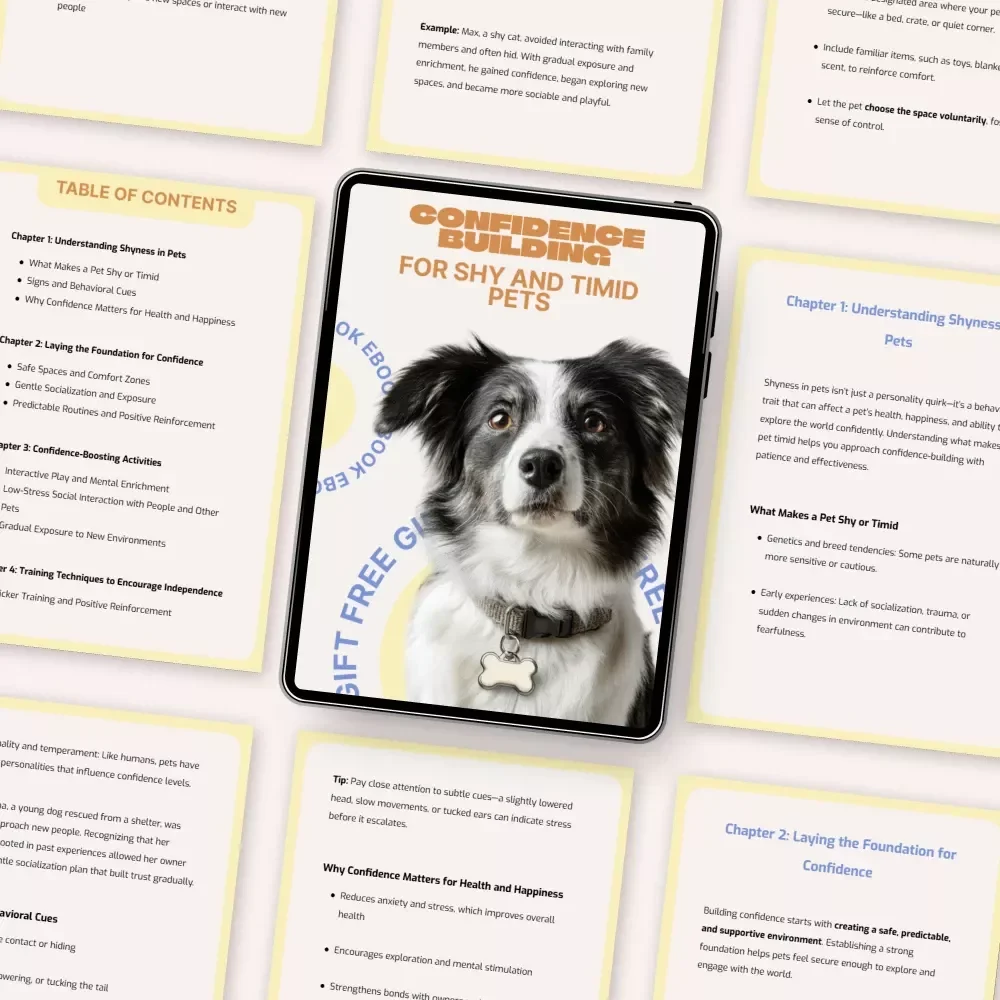 Confidence Building for Shy and Timid Pets – Practical eBook Guide for Confidence Building for Shy Pets, Gentle Training, Calm Behavior, and Happier Companions