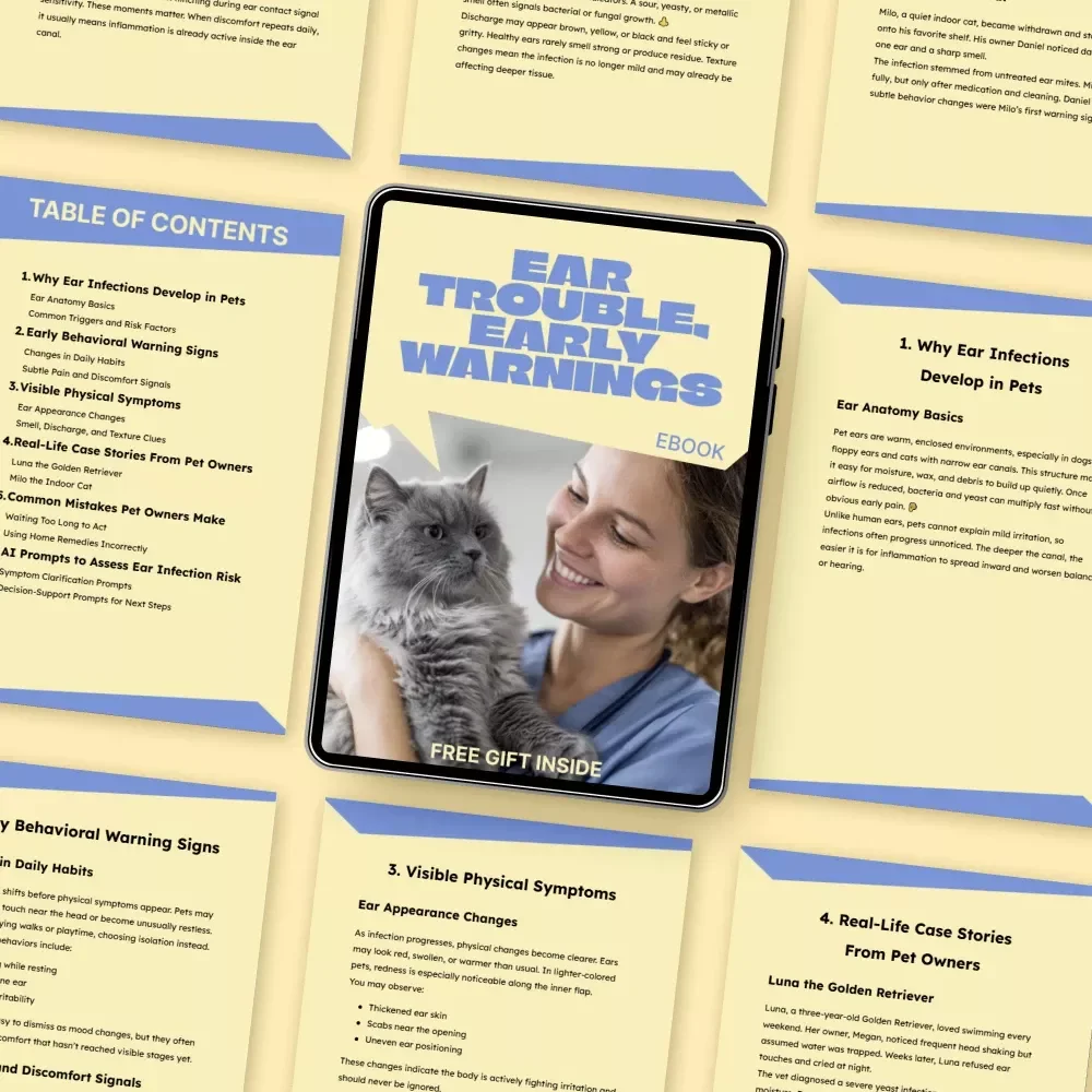 Ear Trouble, Early Warnings | Pet Health Ebook on Ear Infection Signs in Pets | Early Detection Guide for Dogs & Cats