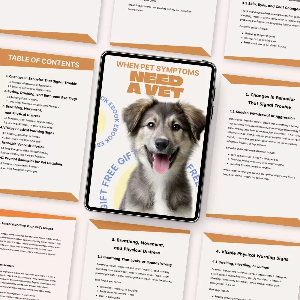 When Pet Symptoms Need a Vet – Essential eBook Guide to Pet Symptoms That Need Vet Care, Emergency Signs, Smart Vet Decisions for Dogs and Cats