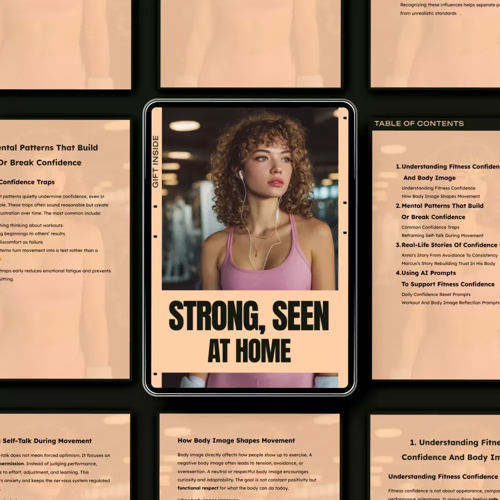 Strong, Seen, At Home – Fitness Confidence & Body Image Guide | At-Home Wellness Mindset eBook | Digital Download