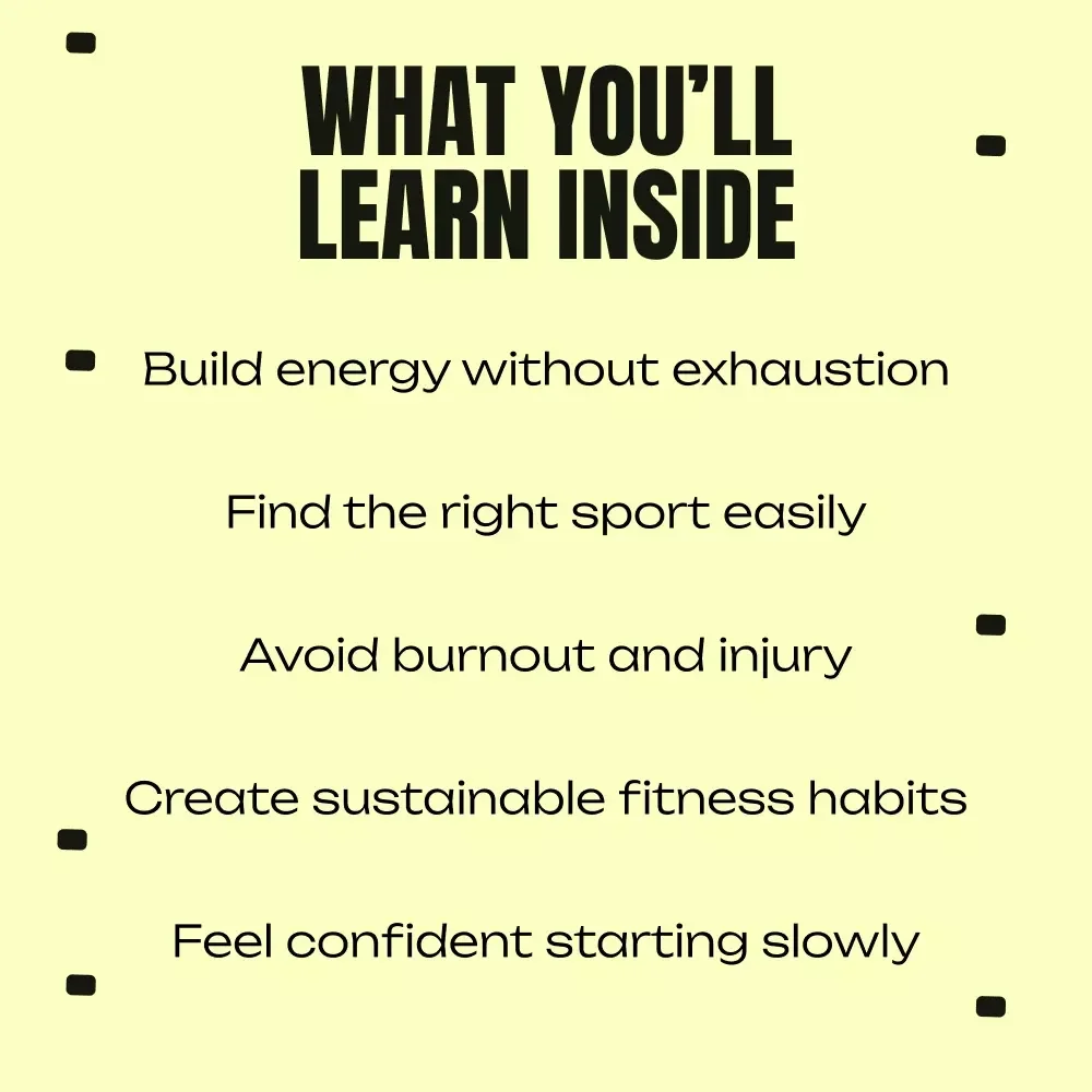 The Gentle Path to Getting Fit – Ebook Guide for Beginners | Discover the best sport for low stamina & Build Energy Without Burnout
