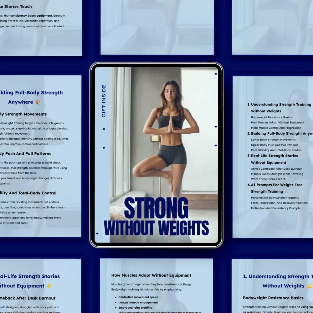 Strong Without Weights | Bodyweight Strength Training Guide, No Equipment Workout eBook, Build Muscle Anywhere, Home & Travel Fitness Digital Download
