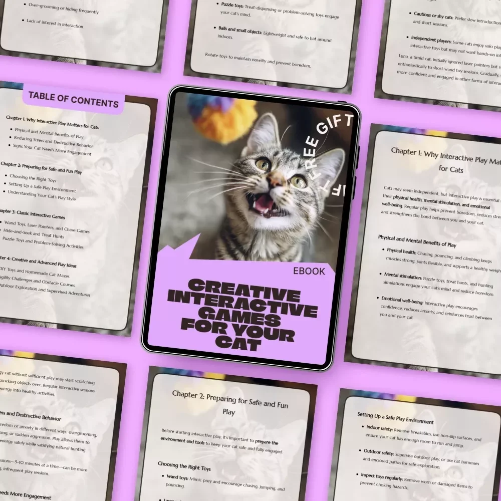 Creative Interactive Games for Your Cat | Ebook for Cat Owners | Interactive Play Ideas for Cats | Enrichment, DIY Toys & Smart Play Guide