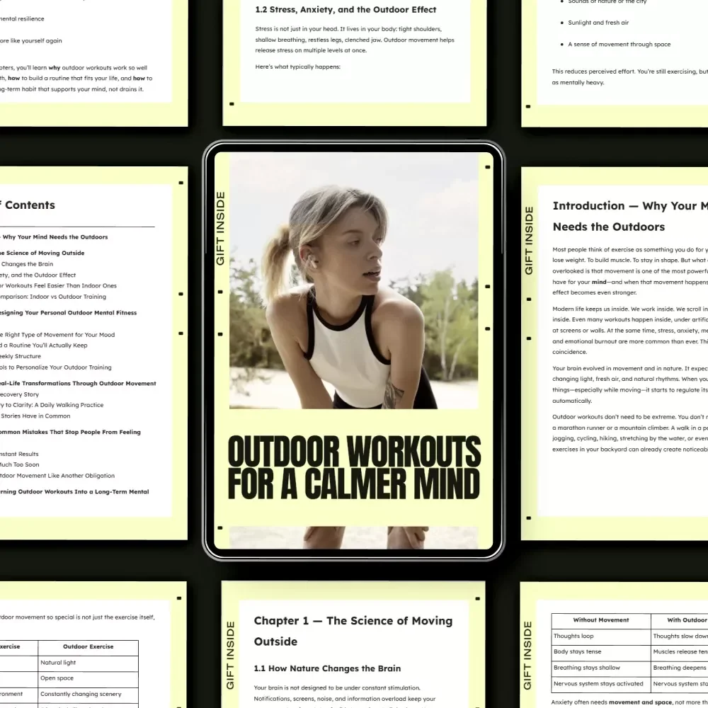 Outdoor Workouts for a Calmer Mind – A Practical Ebook on Outdoor Workouts for Mental Health, Stress Relief & Everyday Clarity