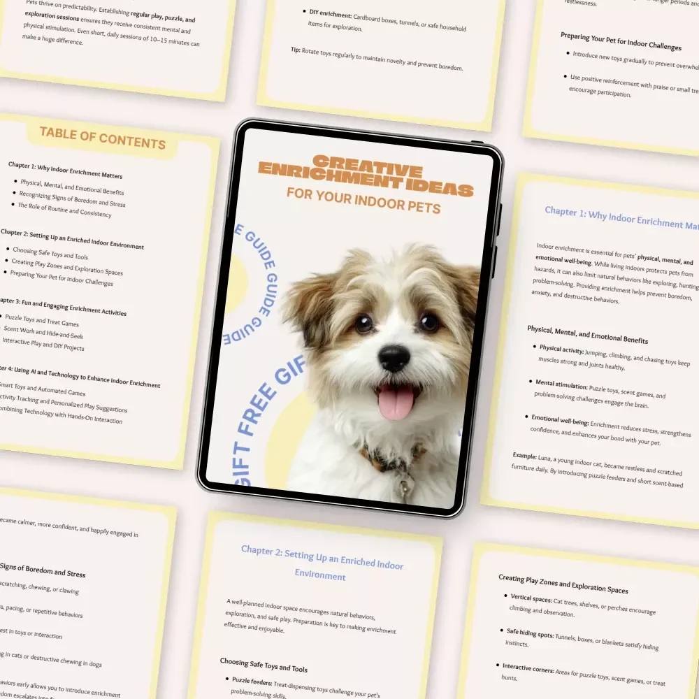 Creative Enrichment Ideas for Your Indoor Pets | Printable Guide for Happy, Stimulated Pets | Enrichment Ideas Indoor Pets