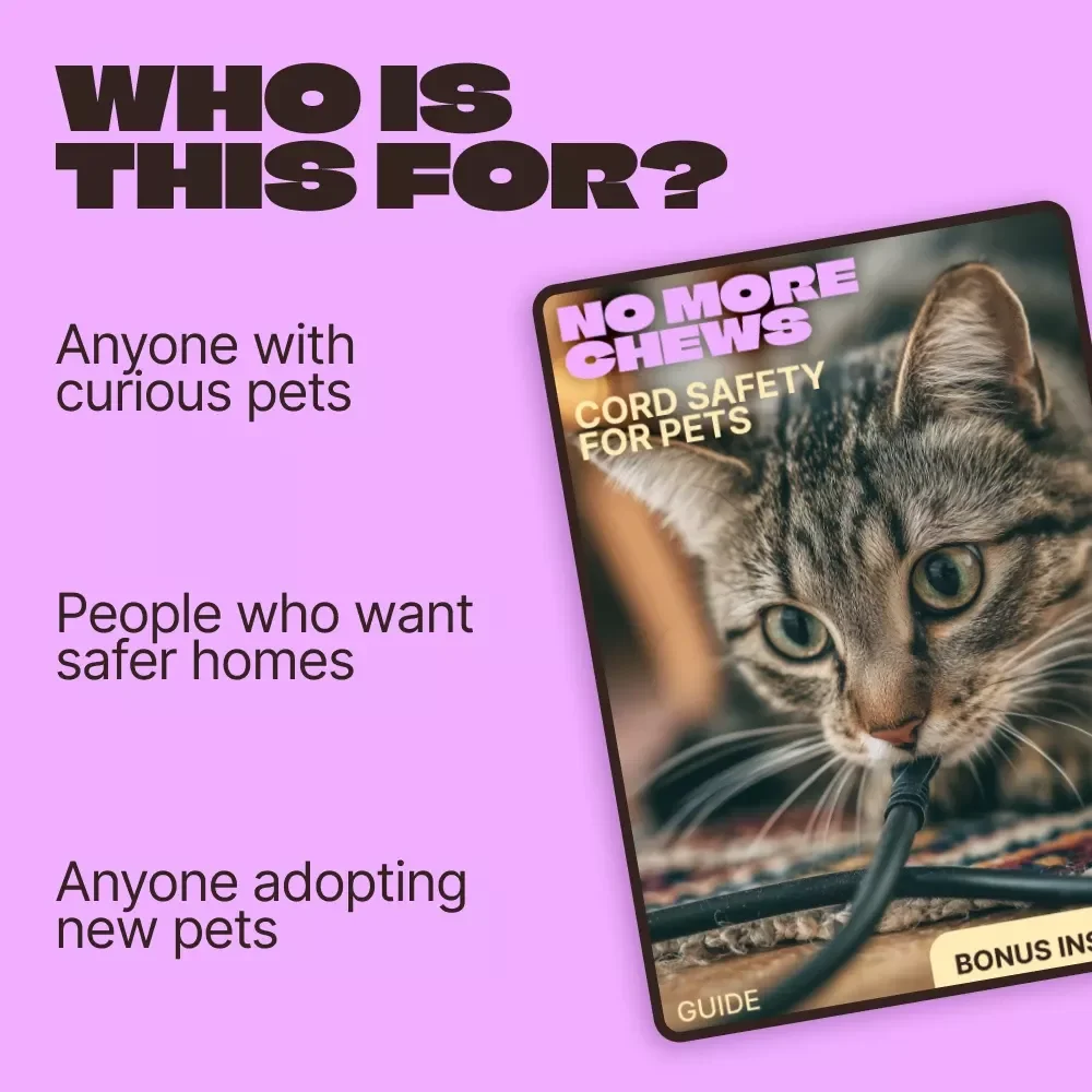 No More Chews: Cord Safety for Pets | Pet-Proof Your Home Guide for Dogs & Cats | Digital Download