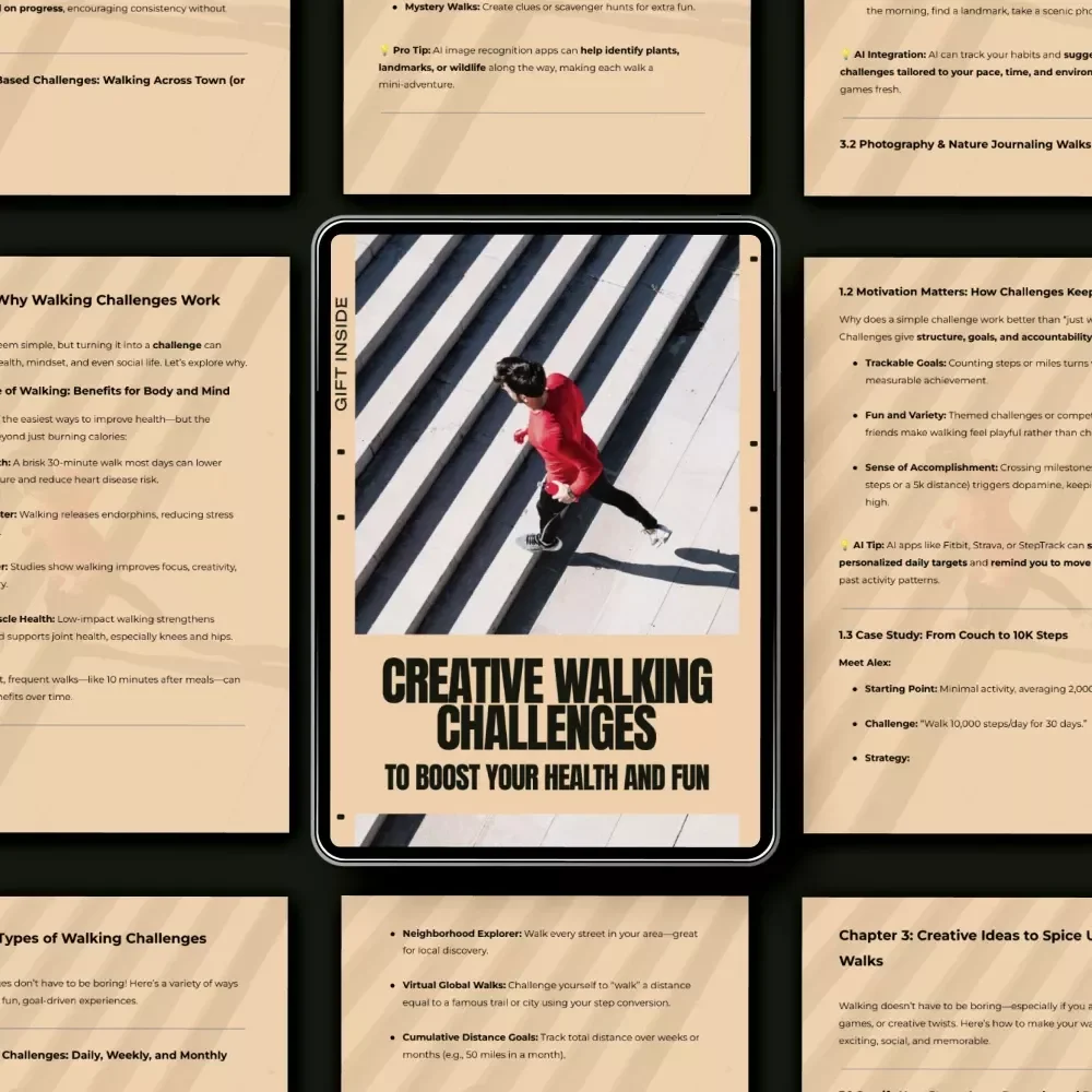 Creative Walking Challenges to Boost Your Health and Fun – Ebook with Walking Challenge Ideas, Step Goals, Gamified Walks & Motivation Guide