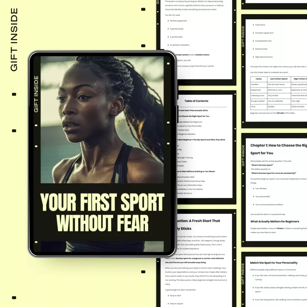 Your First Sport Without Fear – Beginner-Friendly Fitness eBook Guide | Find the best sport for beginners & Start Confidently
