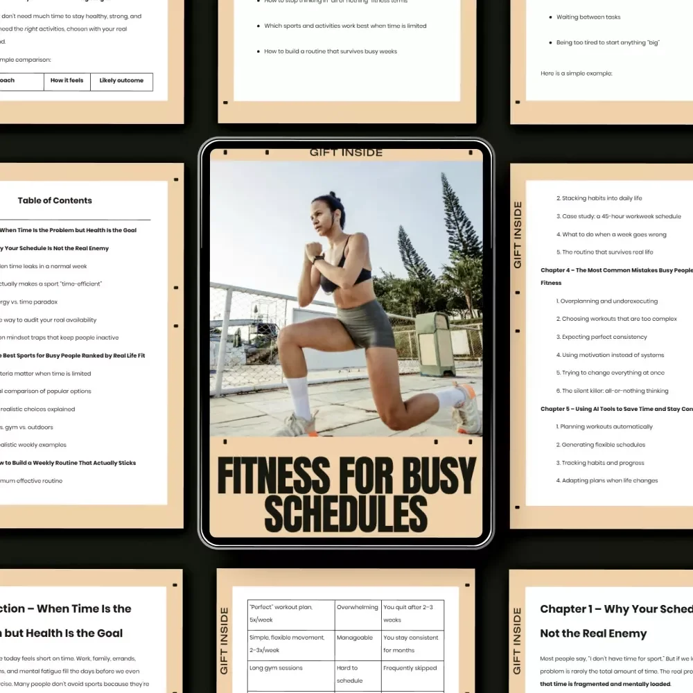 Fitness for Busy Schedules – Practical eBook Guide to the Best Sport for Busy Schedule, Simple Weekly Routines & Time-Efficient Fitness for Real Life