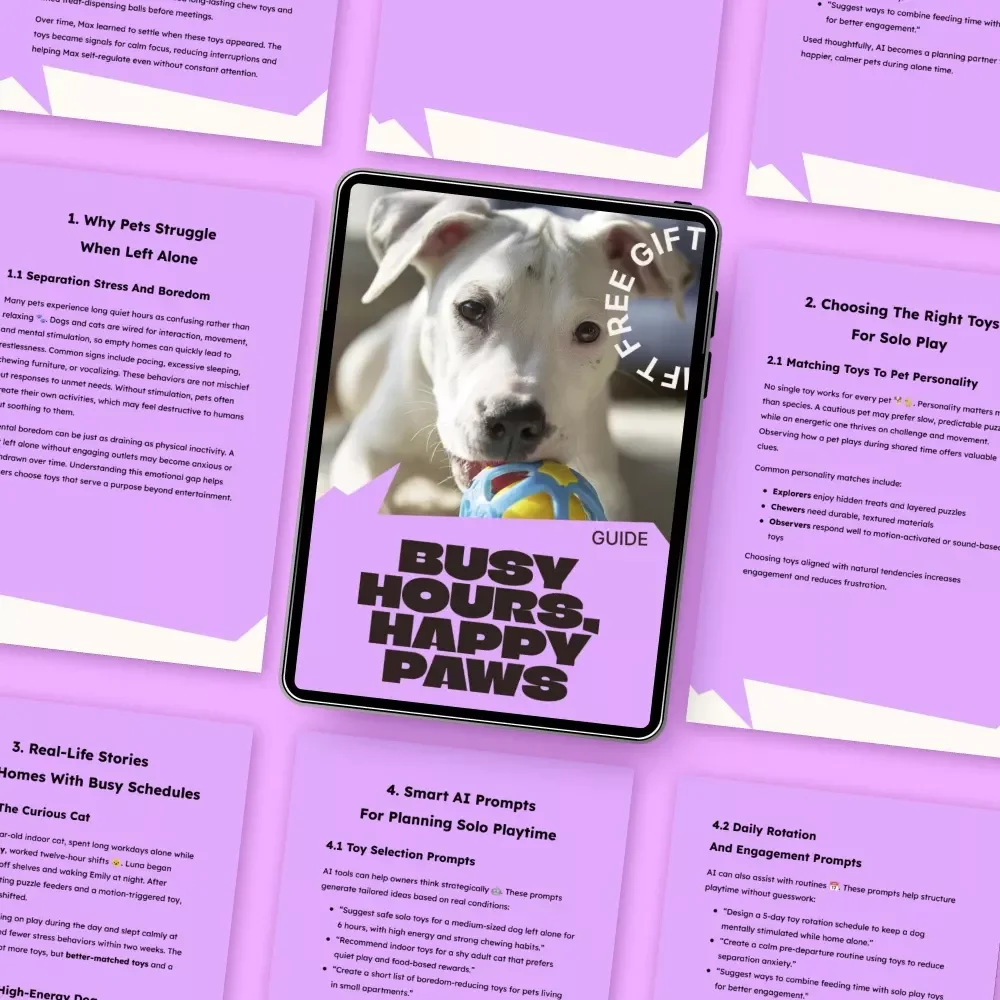 Busy Hours, Happy Paws – A Practical Guide to Toys for Pets Left Alone | Stress-Free Solo Play Planning for Dogs & Cats