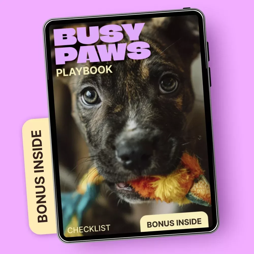 Busy Paws Playbook – Ultimate Checklist for Toys That Keep Pets Busy Longer, Boredom-Busting Playtime Guide for Dogs & Cats (Digital Download)