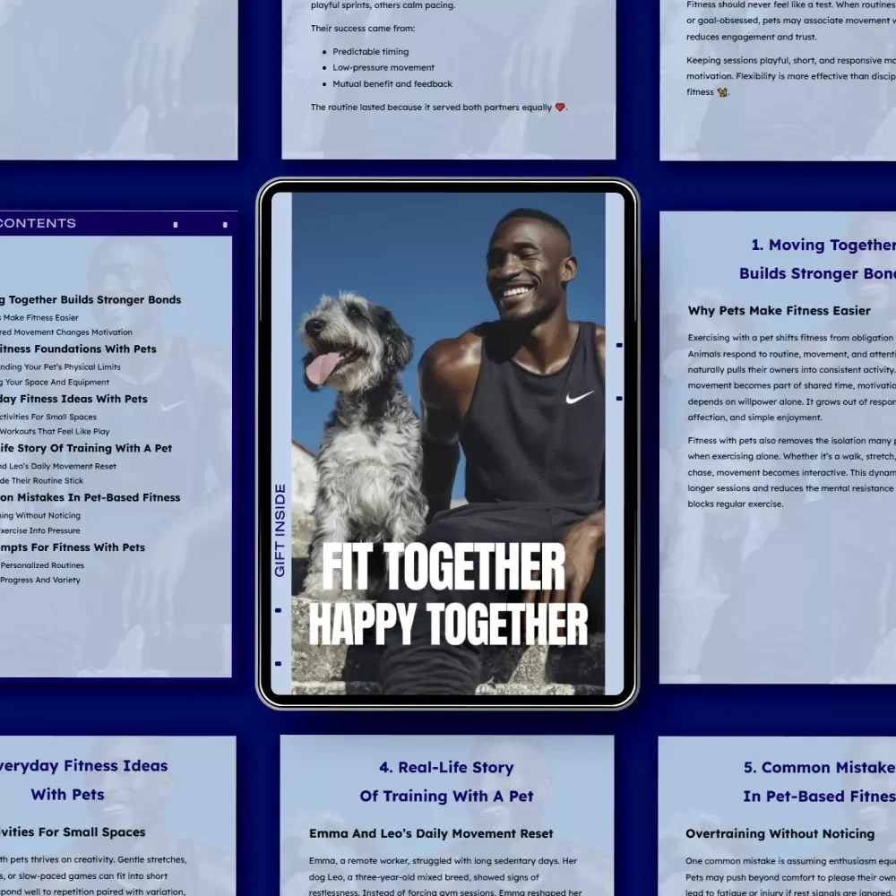 Fit Together, Happy Together | Practical Ebook Guide with fitness with pets ideas for Healthy Daily Movement