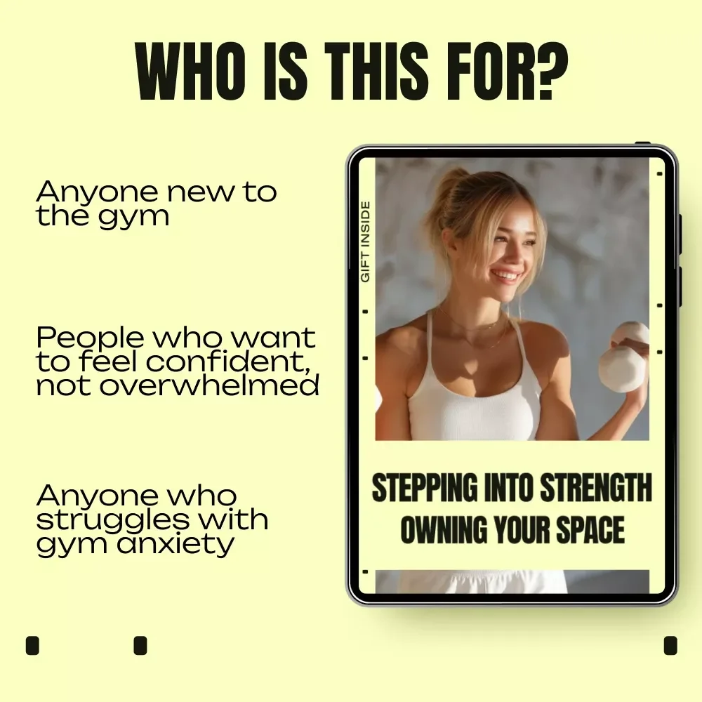 Stepping Into Strength, Owning Your Space – Gym Confidence Guide, Mindset Reset, Anxiety-Free Workout eBook, Beginner-Friendly Digital Download