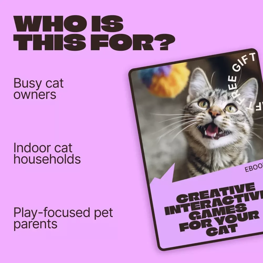Creative Interactive Games for Your Cat | Ebook for Cat Owners | Interactive Play Ideas for Cats | Enrichment, DIY Toys & Smart Play Guide