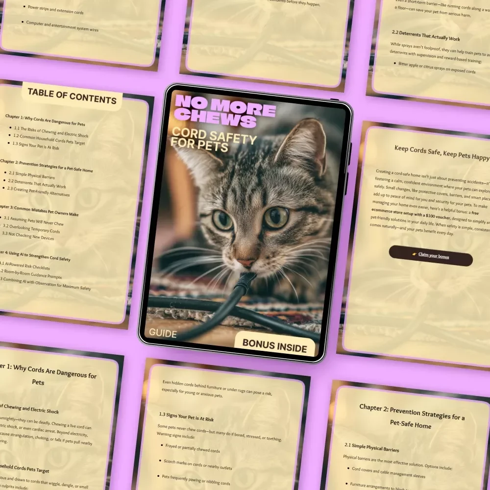 No More Chews: Cord Safety for Pets | Pet-Proof Your Home Guide for Dogs & Cats | Digital Download