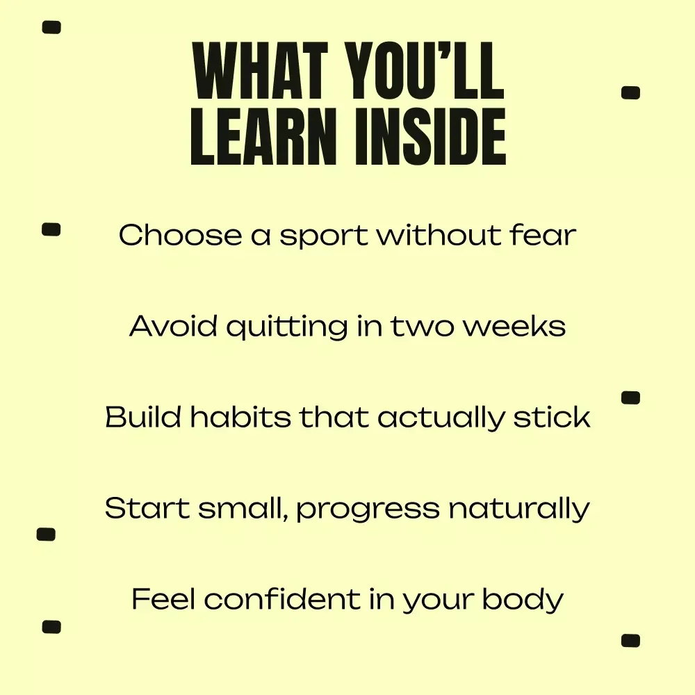 Your First Sport Without Fear – Beginner-Friendly Fitness eBook Guide | Find the best sport for beginners & Start Confidently