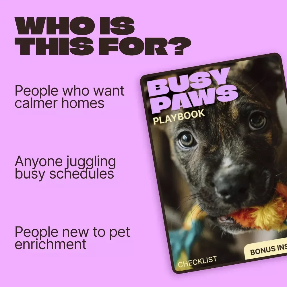 Busy Paws Playbook – Ultimate Checklist for Toys That Keep Pets Busy Longer, Boredom-Busting Playtime Guide for Dogs & Cats (Digital Download)