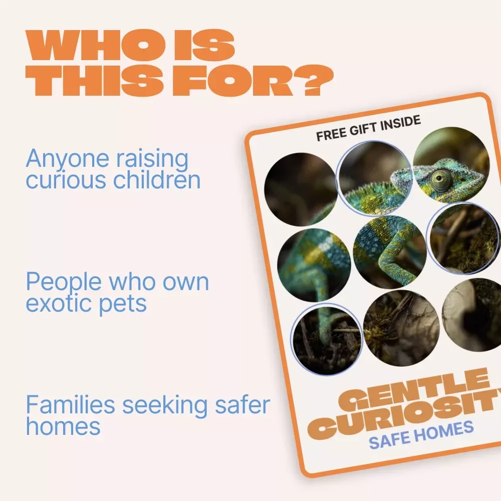 Gentle Curiosity, Safe Homes – Ebook Guide for Child Safety With Exotic Pets | Family Safety, Responsible Ownership, Home Habits