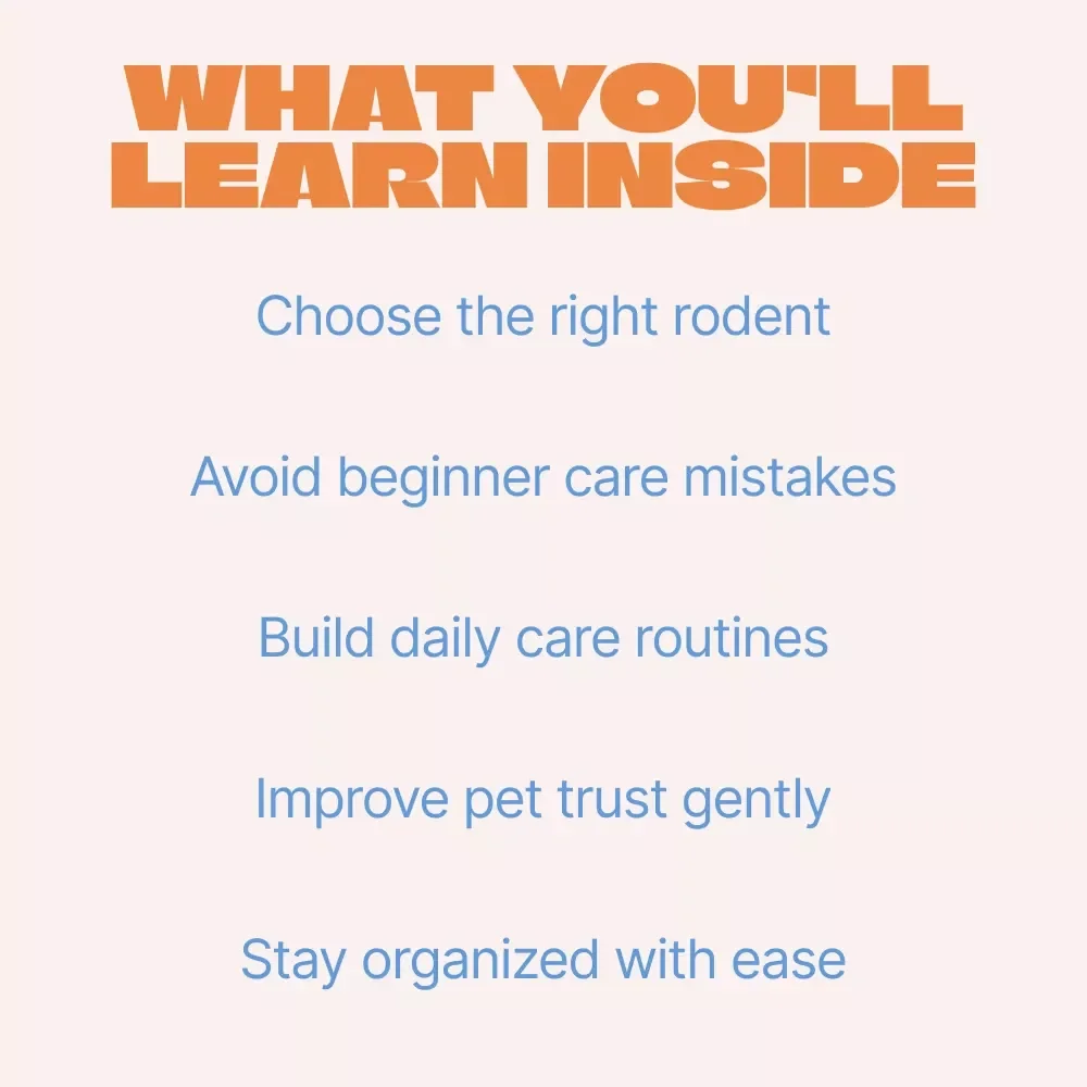 Tiny Pets, Big Care – Beginner Rodent Care Guide | rodent care beginner tips | Easy Setup, Daily Care & Confidence for New Owners