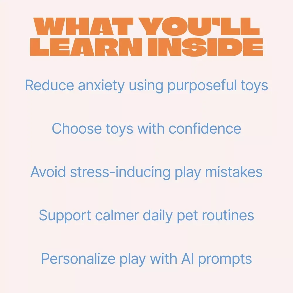 Calm Play, Happy Pets – Ebook Guide to Toys That Reduce Pet Anxiety | Stress-Relief Play for Dogs & Cats | Digital Download