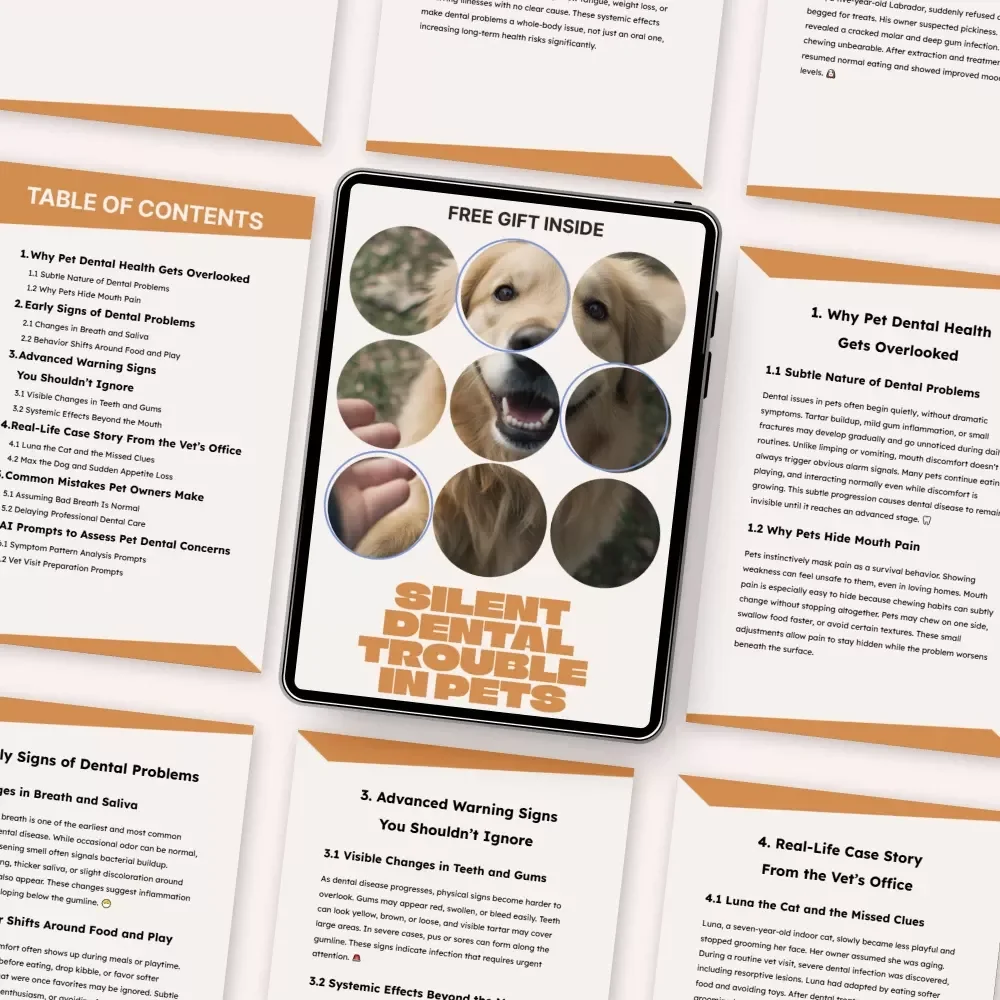Silent Dental Trouble in Pets | eBook Guide to Early Detection, Vet-Backed Insights & pet dental problems signs Checklist