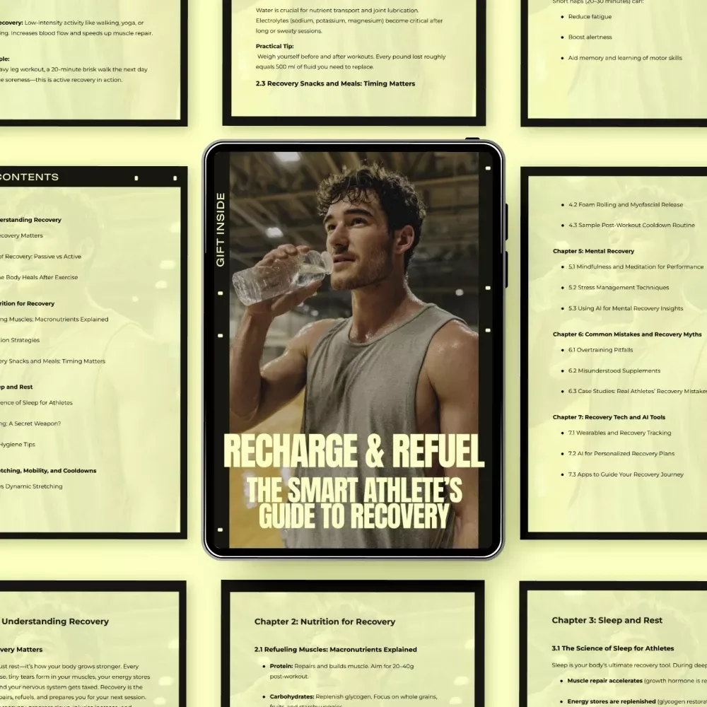 Recharge & Refuel: The Smart Athlete’s Guide to Recovery – Practical eBook on recovery basics after workouts, nutrition, sleep, mobility & smart performance habits