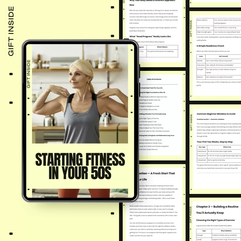 Starting Fitness in Your 50s – Practical Guide for Beginners, Step-by-Step Plan, Healthy Aging Workout Blueprint, how to start fitness in your 50s