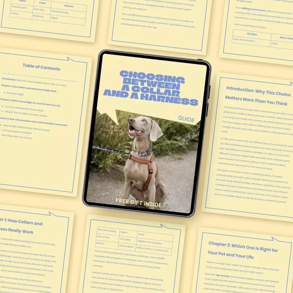 Choosing Between a Collar and a Harness – Practical Pet Owner’s Guide | Smart pet collar vs harness comparison for Safer Walks