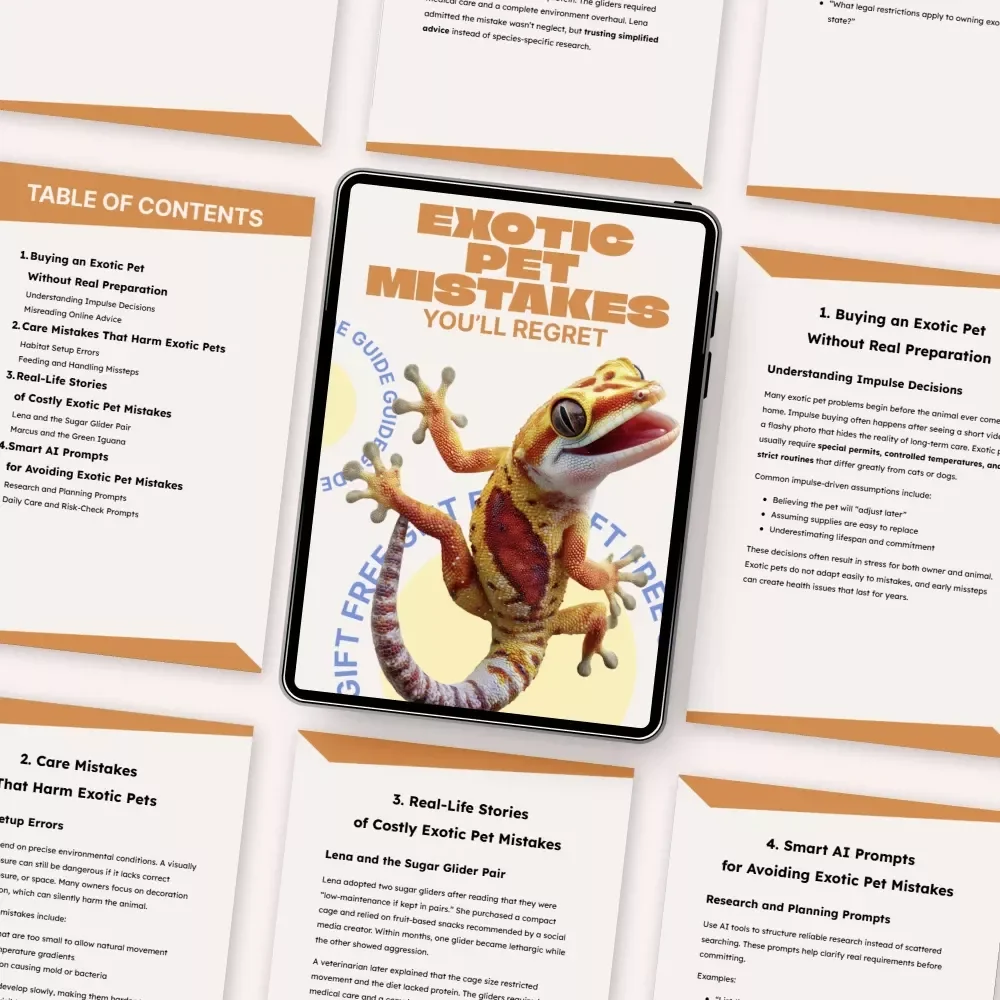 Exotic Pet Mistakes You’ll Regret – Essential Exotic Pet Mistakes Guide for New & Aspiring Owners | Digital Download