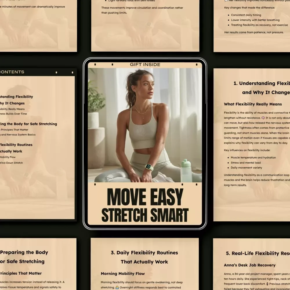 Move Easy, Stretch Smart – Flexibility Routines eBook for Daily Mobility, Smart Stretching & Pain-Free Movement