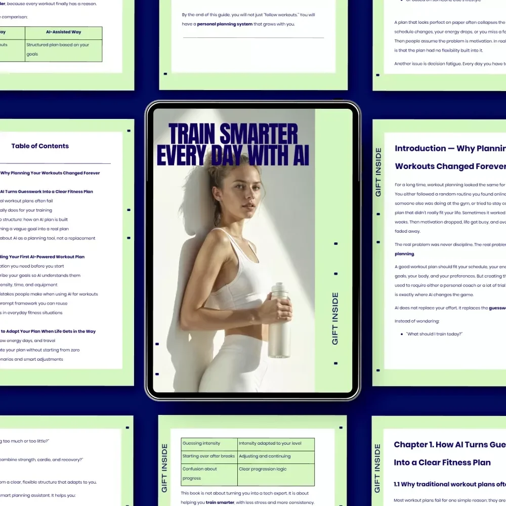 Train Smarter Every Day with AI | AI Workout Planning eBook | Smart Fitness Guide for Personalized Training, Sustainable Routines & Better Results