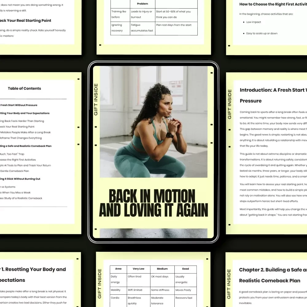 Back in Motion and Loving It Again – A Practical Guide on how to start sports after long break, Gentle Comeback Plan, Injury-Safe Reset, Motivation Without Burnout