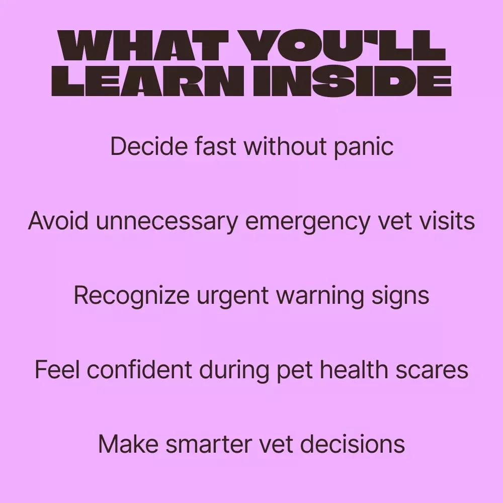 Emergency or Not, Vet Signs Explained – Pet Owner eBook Guide to emergency vs non emergency vet signs, Know When to Rush or Wait