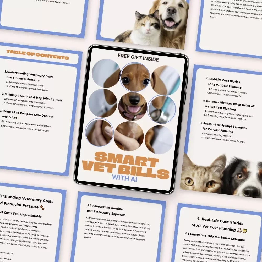 Smart Vet Bills With AI | Practical eBook for Smarter Pet Care Budgets, Forecasting & ai vet cost planning