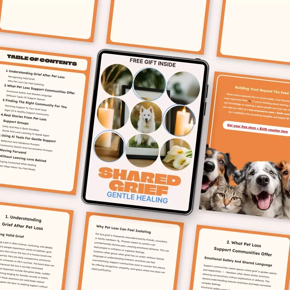 Shared Grief, Gentle Healing: A Compassionate eBook for Pet Loss Support Communities and Emotional Recovery
