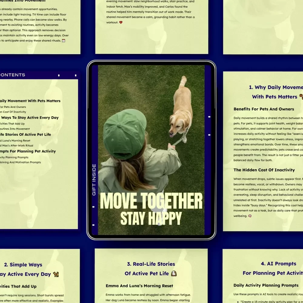 Move Together, Stay Happy – A Practical Guide to Staying Active With Pets Daily | Easy Routines, Micro-Activities & Real-Life Stories