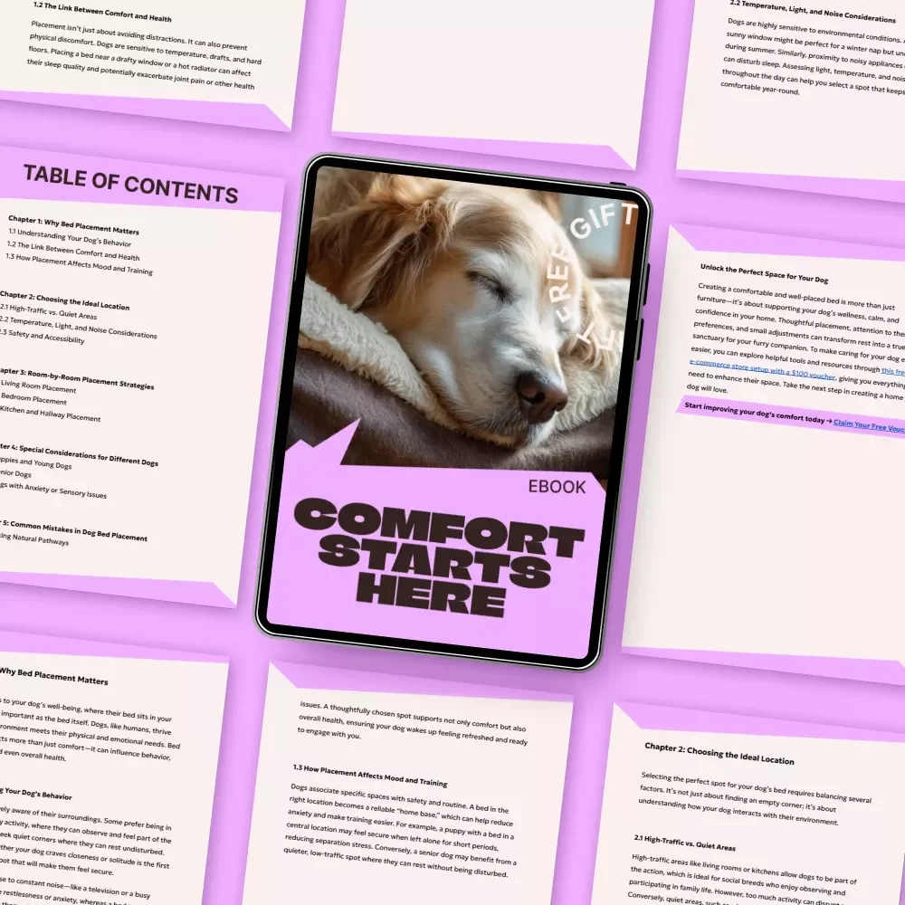 Comfort Starts Here: Dog Bed Placement Guide | Smart dog bed placement tips for a Calm, Healthy, Happy Dog – Digital eBook Download