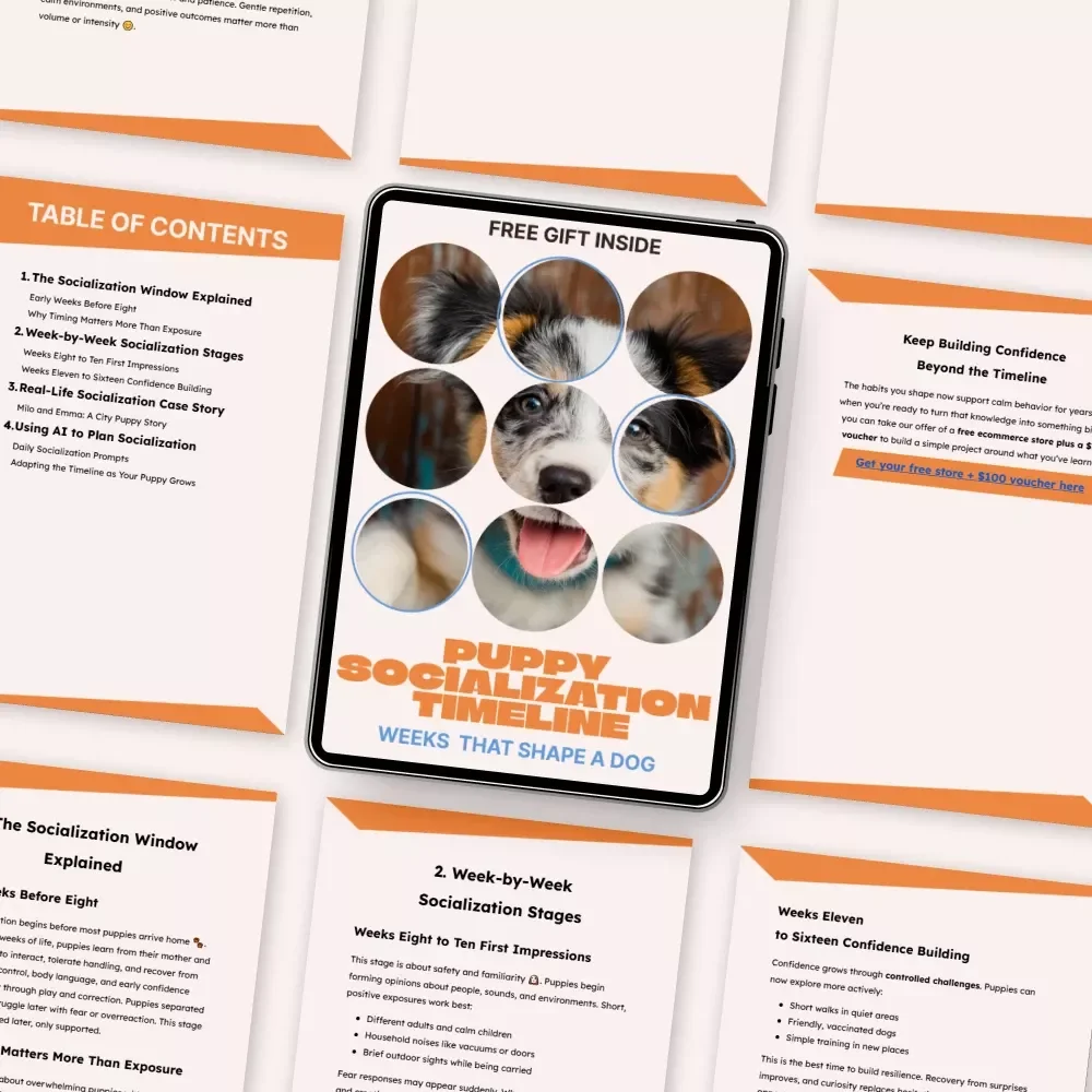 Puppy Socialization Timeline, Weeks That Shape a Dog | Essential Puppy Training Guide for New Dog Owners | Printable & Digital Puppy Socialization Timeline