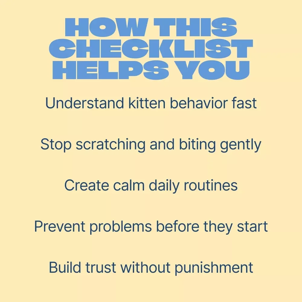 Kitten Chaos Fix | Checklist for common kitten behavior problems | Instant Digital Download for New Cat Parents
