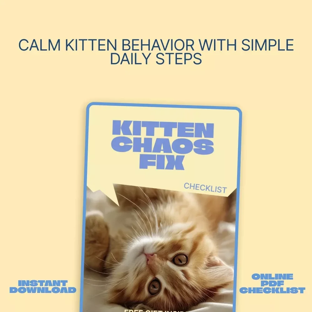 Kitten Chaos Fix | Checklist for common kitten behavior problems | Instant Digital Download for New Cat Parents