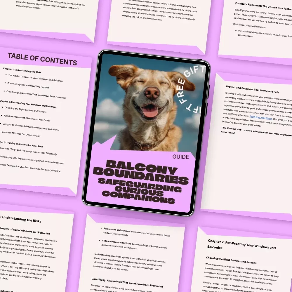 Balcony Boundaries: Safeguarding Curious Companions – Window and Balcony Safety Pets Guide for Apartment Living, Pet-Proofing Windows & Balconies, Digital Download