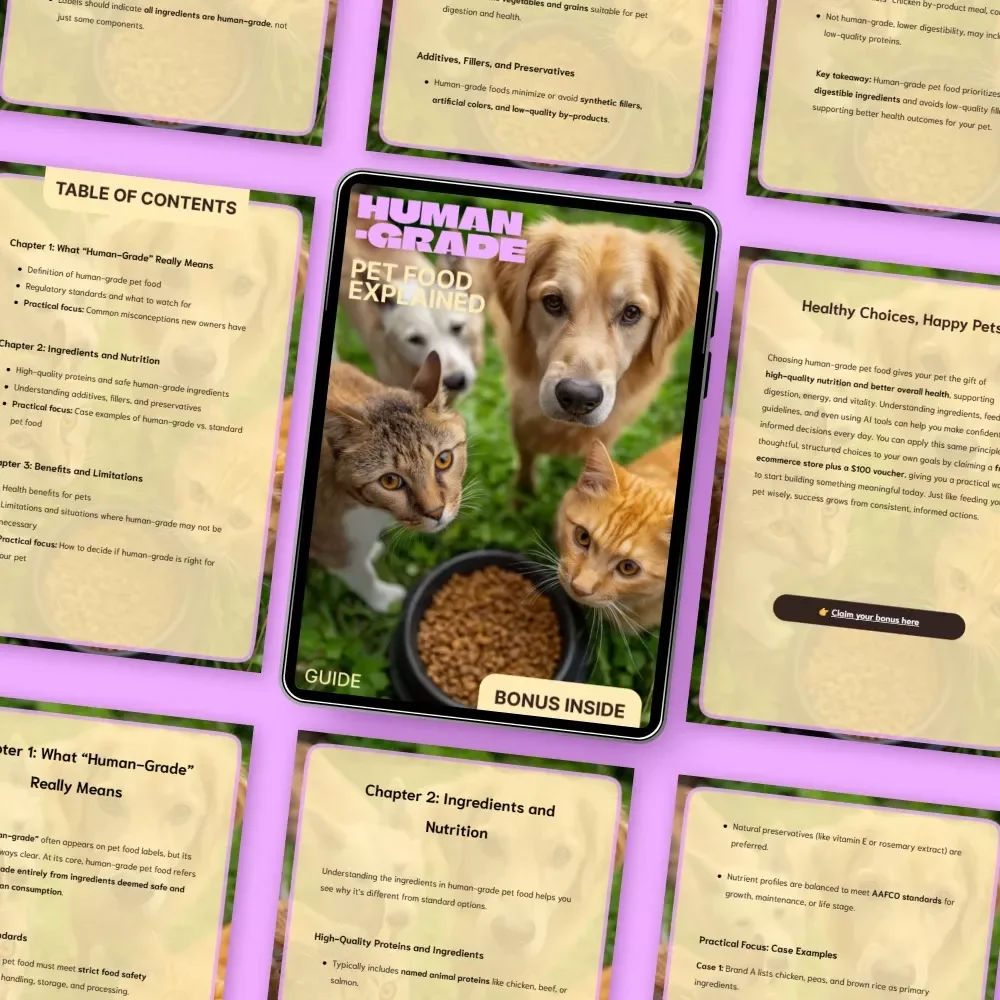 Human-Grade Pet Food Explained | Complete Guide to human grade pet food meaning for Healthier Dogs & Cats | Digital Download