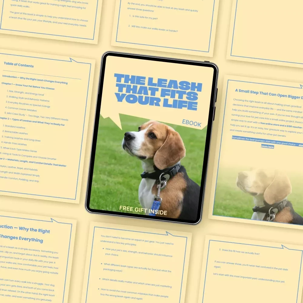 The Leash That Fits Your Life – A Practical Ebook Guide on how to choose a pet leash for Every Dog, Lifestyle & Walking Style
