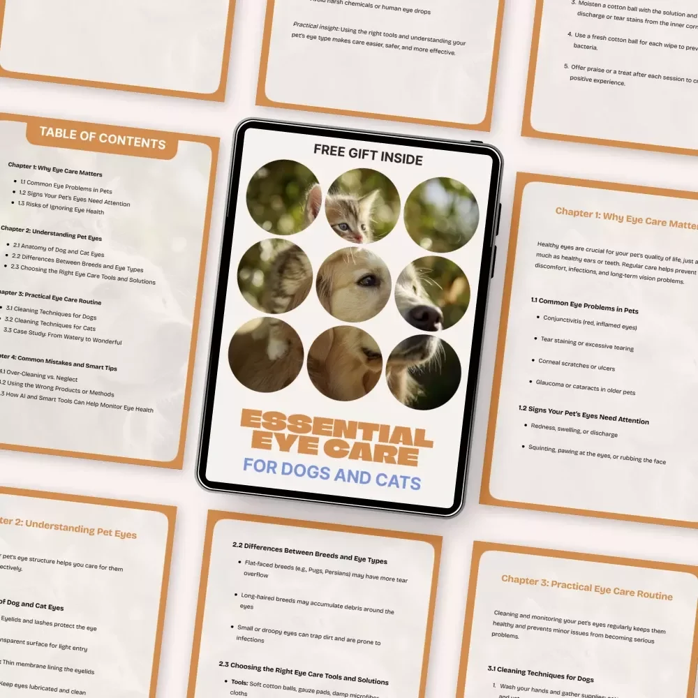 Essential Eye Care for Dogs and Cats – Practical Guide to Eye Care Basics for Pets, Daily Cleaning Routines & Smart Eye Health Tips (Digital Download)