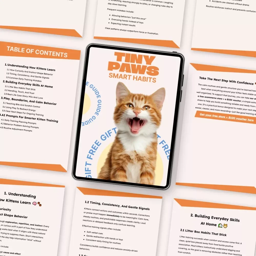 Tiny Paws, Smart Habits – Kitten Training Basics Guide for Happy, Well-Behaved Cats | Easy Home Training, Routines & Smart Prompts