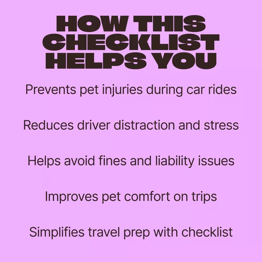 Pet Travel Safety 101: Car Seat Rules Checklist – Digital Pet Car Safety Guide, Pet Seatbelt & Carrier Safety, Dog & Cat Travel Checklist, Instant Download