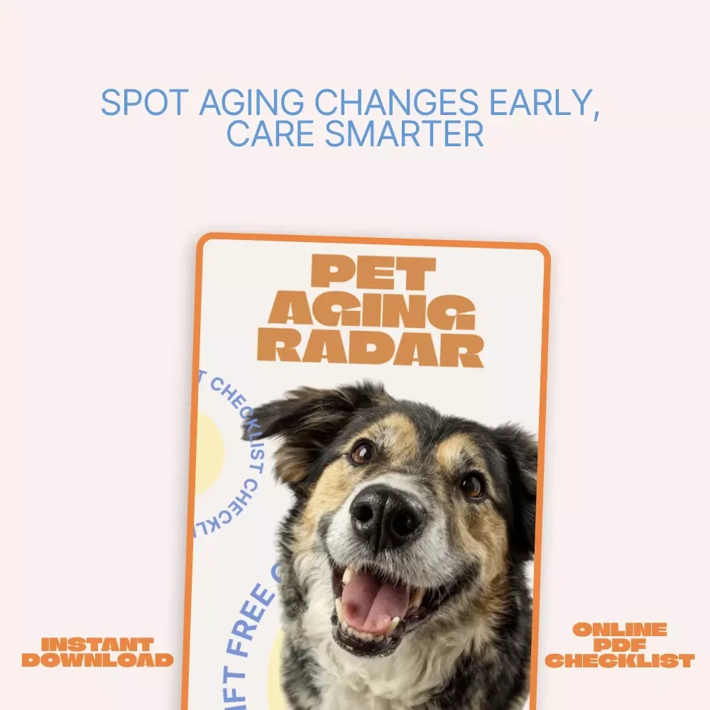 Pet Aging Radar | Printable Pet Aging Checklist | Easy Guide to Spot Signs of Aging in Pets | Senior Dog & Cat Care Download