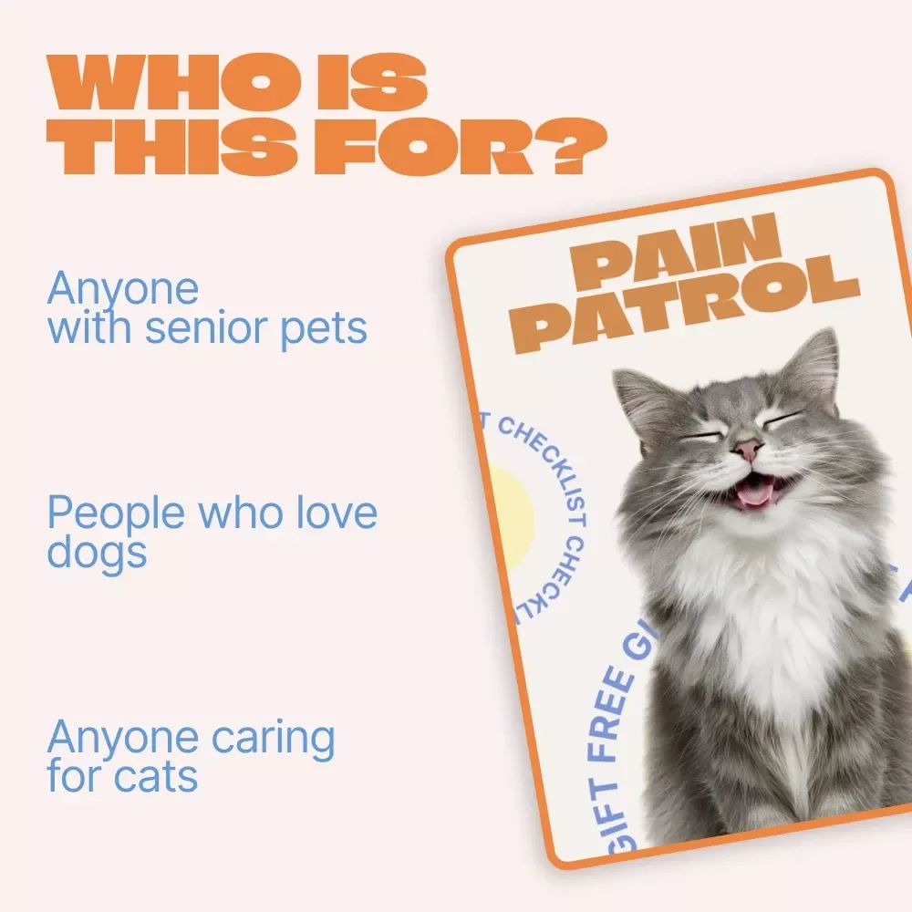 Pain Patrol – Printable Checklist for Spotting Pain Signs in Older Pets | Senior Dog & Cat Wellness Tracker