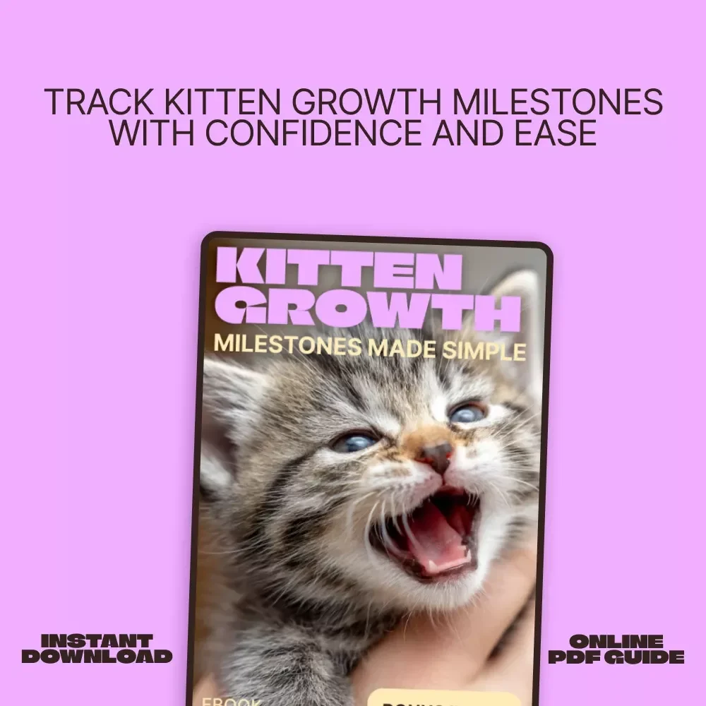 Kitten Growth Milestones Made Simple – Complete Kitten Growth Milestones Chart eBook for Newborn to 4 Months | Kitten Development, Feeding, Behavior & Health Guide